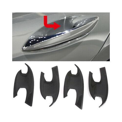 Carbon Fiber Look Side Door Handle Bowl Cover 4pcs For Hyundai Sonata DN8 2020
