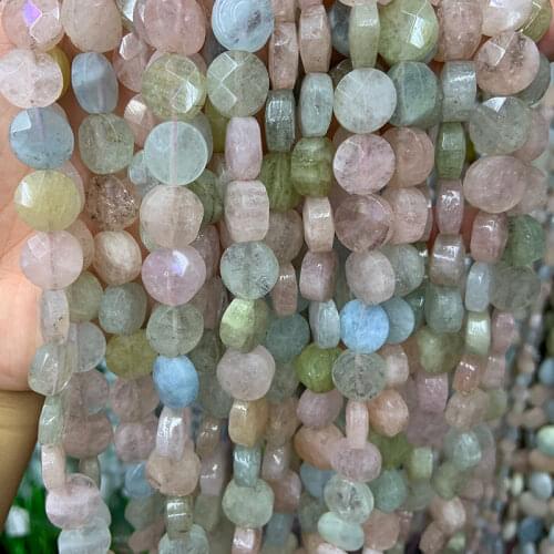 8-10mm Natural Morgan Beads Rondelle Pink Green Yellow Loose Stone Beads For Jewelry Making Beads Women Bracelets Necklace Gift