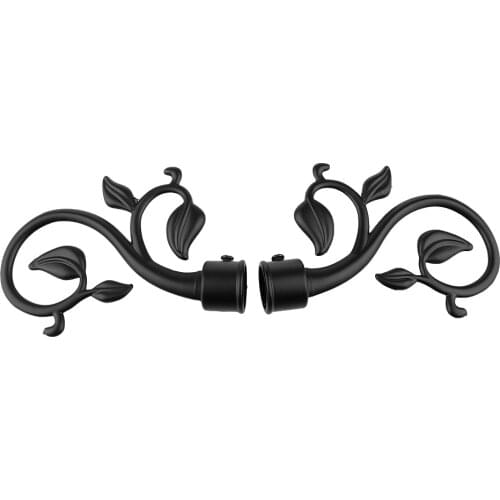 4Pcs Curtain Decorative Pole/Rod Finials Ends Heads Caps Rod Kits Black