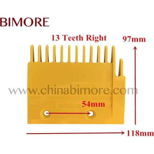 YS125B688 Escalator Elevator Parts Escalator Plastic Comb Length 118mm Width 97mm Install Size 54mm 13T Left
