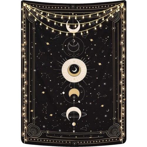 Moon Phase Tapestry,Starry Sky Tarot Card Tapestry Wall Hangings,Retro Tapestries Wall Art for Bedroom,150X200 CM