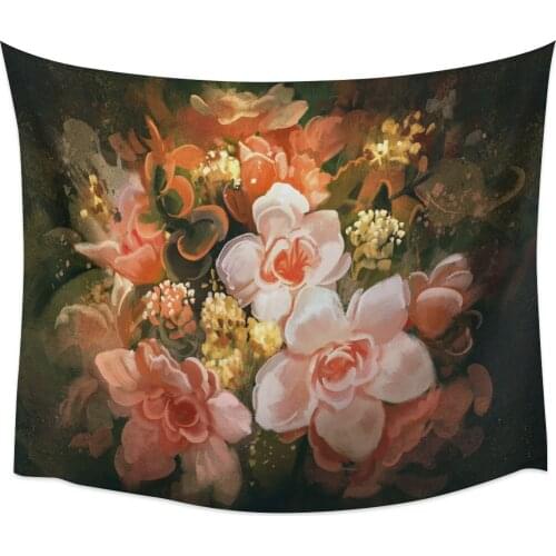 Classical Plants Flowers Retro Tapestry Wall Hanging Wall Art Bedroom Painting Tapestry Wall Home Decoration Dorm Decor Yoga Mat