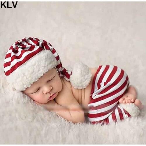 2Pcs Baby Infants Stripe Crochet Hat+Shorts Set Newborn Photography Props Infants Photo Shooting Costume Outfits