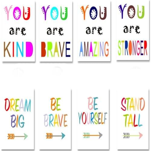 Blush Pink Wall Art Feather Canvas Painting Inspirational Quote Poster and Print Love Sign Picture for Kids Room Decor Home Deco