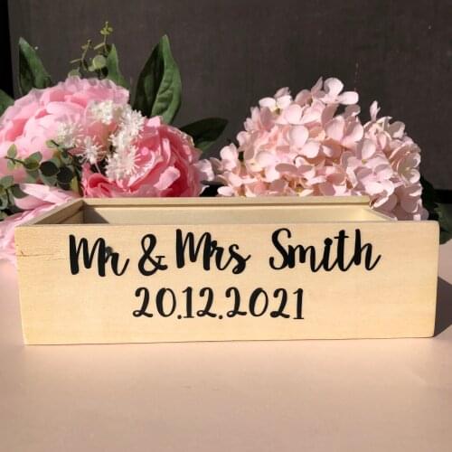 Mr and Mrs Monogram Decal Custom Wedding Vinyl Decal Rustic Wedding crate box decorations
