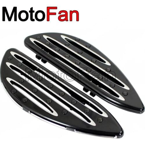 Custom Motorcycle Driver Floorboards Passenger Foot Pegs Black for Harley Davidson Touring Road King Softail Dyna FLD 1984- 2018