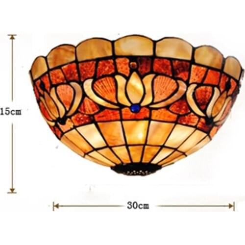 Tiffany Style Lily Flowers Pattern Wall Sconces E27 Tiffanylamp Retro Stained Glass Fixtures Corridor Balcony Wall Lights WL330