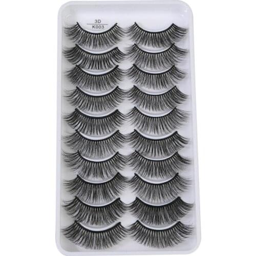 10 pairs natural long false eyelashes dramatic fluffy 3d mink lashes bulk wholesale eye lashes thick soft