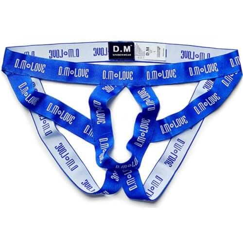 Underwear men gay letter sexy mens thong underpants personality low-rise lingerie jockstrap sissy hollow out string homme