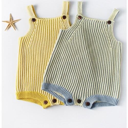 Newborn Baby Clothes Knitted Baby Rompers For Boys Girls Infant Baby Jumpsuits Cotton Striped baby Boy Romper Toddler onesie