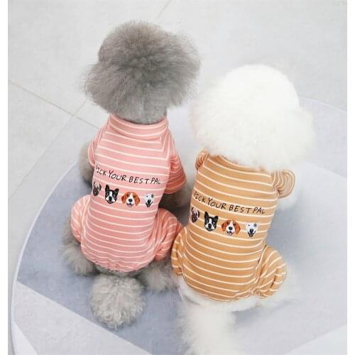 Striped Dog Clothes For Pets Clothing for Pet Winter Cotton Cats Clothes for Dogs Jumpsuit Rompers Pajamas Costume for Chihuahua