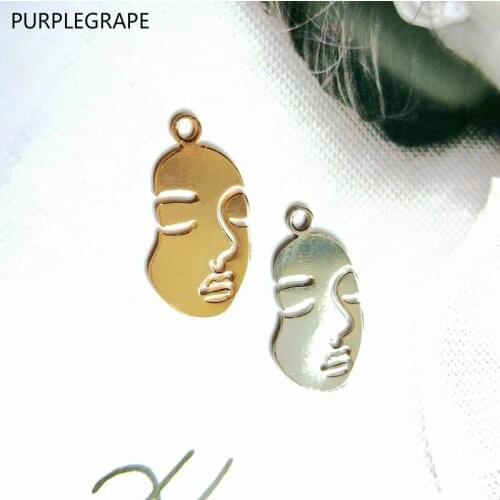 PURPLEGRAPE Minimalist European and American face temperament personality DIY handmade earrings accessories female models 4pcs