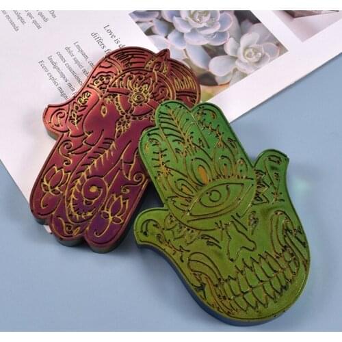 Crystal Epoxy Resin Mold Cool Hand of Fatima Ornaments Casting Silicone Mould GXMA