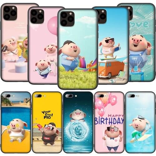 Lavaza K58 Happy Cute Pig Silicone Soft Case for iPhone 12 Mini 11 Pro XS Max XR X 8 7 6 6S Plus 5 5S SE 2020