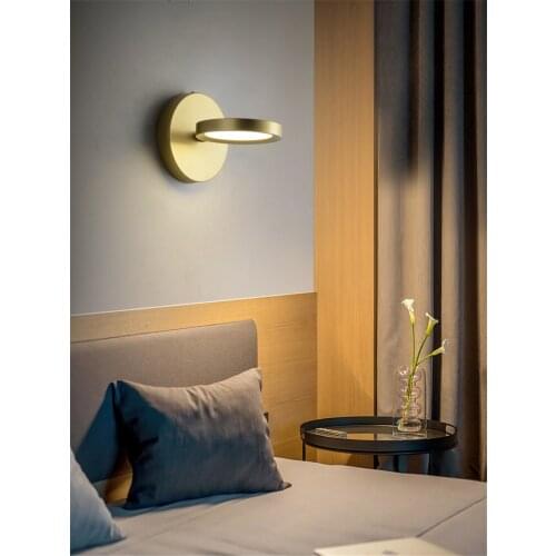 Nordic Circular Mirror Headlights Wall Lamps Strobe Bedroom Study Aisle Post Modern Sconce Wall Lights Minimalist Deco Fixtures