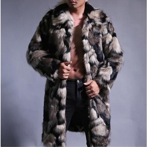 Warm casual faux mink rabbit fur coat mens leather jacket men coats villus winter loose thermal hooded outerwear fashion singer