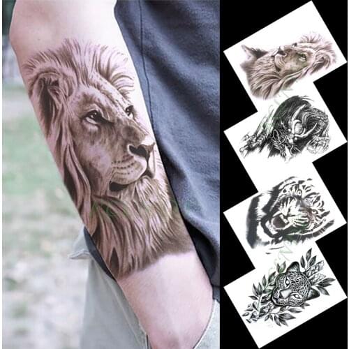 Waterproof Temporary Tattoo Sticker lion tiger wolf dragon animals tatto flash tatoo fake tattoos for kids men women
