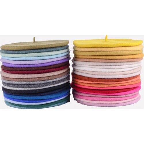 High Quality 95% Wool Berets Hats French Artist Fashion Solid Color Berets Female Bonnet Women Caps Flap Top Beanies Caps Women