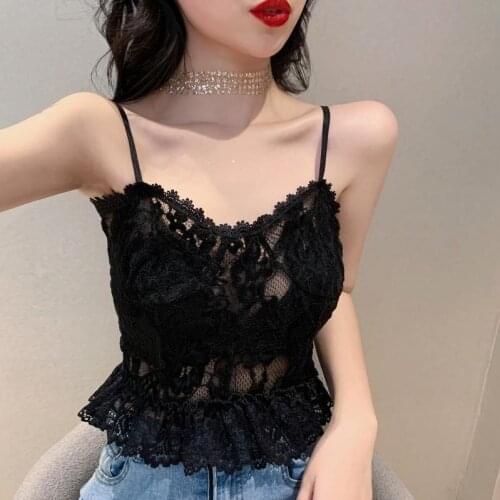 Women Corset Tops Sexy Lace Sling Vest for Women Spaghetti Straps Chest Wrap Style Tank Camis Crop Top For Women