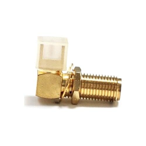 1pc SMA female with nut right angle PCB mount RF coax connector 14mm long thread adapter goldplated NEW