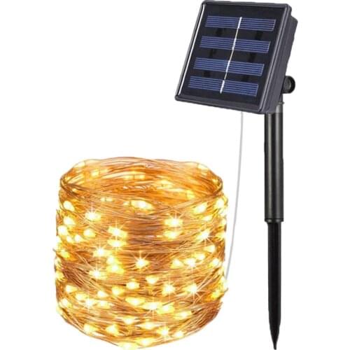 100 200 led outdoor solar lamp light waterproof garden fairy lights luz foco solar sensor guirlande exterior decoration