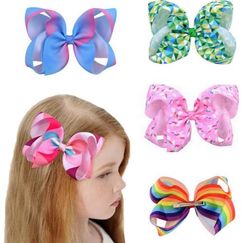 2020 6 Inches Grosgrain Ribbon Butterfly Hair Clip Baby Girls Hairbow Hairpin Kids bows Hairgrips children hair pin Accessories