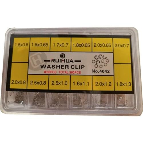 360Pcs 12 Kinds Stainless Steel Circlip E-Clips O-Clips Snap Ring Latch Pusher Watch Movement Part Assortment Kit for Watchmaker