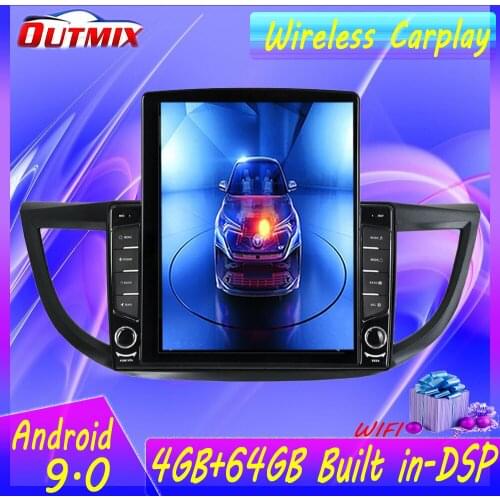 9.7" octa core tesla style vertical screen android 10 Car GPS Stereo Multimedia for Honda CRV CR-V 2012-2016