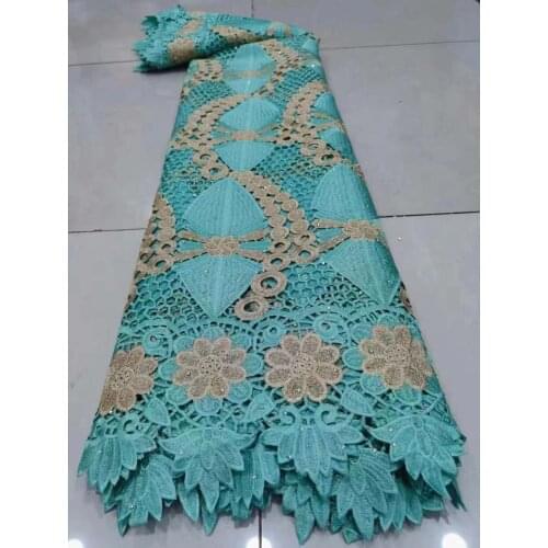 African Lace Fabric 2021 High Quality Lace Fashion Nigerian Guipure Cord Lace Fabric Embroidery Water Soluble Lace Fabric 5Yards