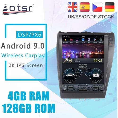 Android 9.0 128G PX6 Tesla Styel For Lexus ES 300 330 ES240 ES350 2006 - 2012 Radio Stereo Car Multimedia Player GPS Navigation