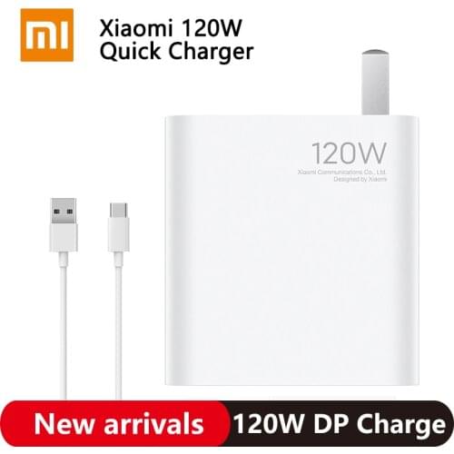 Xiaomi Mi 120W Quick Second Charger QC 3.0 + Type-C PD USB Chargers with cable Portable Fast 20V-6A For Mi Laptop Phones