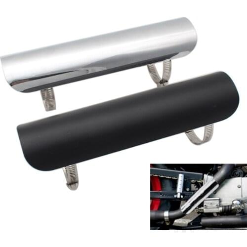 Black/Chrome Metal Motorcycle Exhaust Muffler Pipe Heat Shield Cover Guard Protector Universal Fit All Motorcycle Motorcross