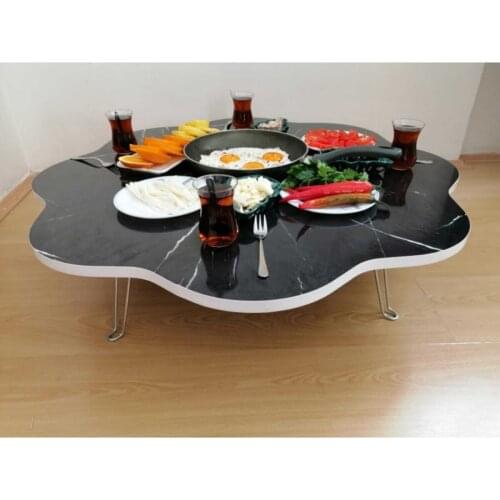 90 Cm Marble Pattern Wood Retractable Key Place Table