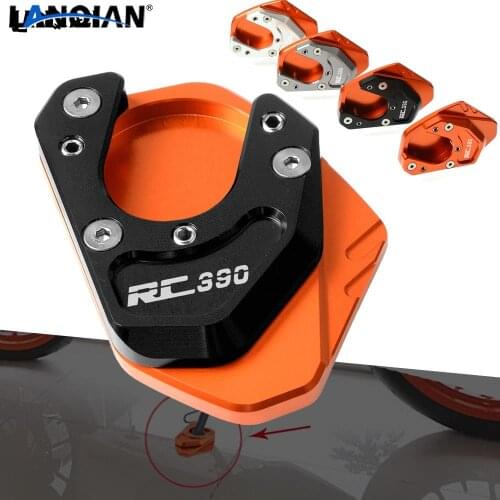 For RC 390 Motorcycle Side Stand Pad Plate Kickstand Enlarger Support Extension RC 390 2014 2015 2016 2017 2018 Accessories