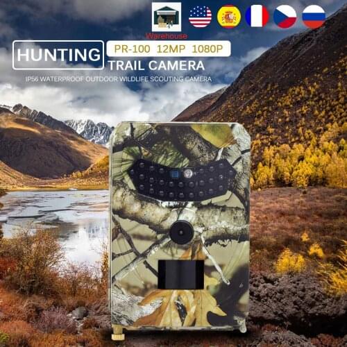 PR100 Hunting Camera Photo Trap 12MP Wildlife Trail Night Vision Trail Thermal Imager Video Cameras For Home Security охота