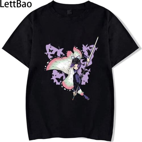 Shinobu Kimetsu No Yaiba Vintage Japanese Print T Shirt Funny Men Women Summer Casual Short Sleeve T-shirts Male Tops Women Tees