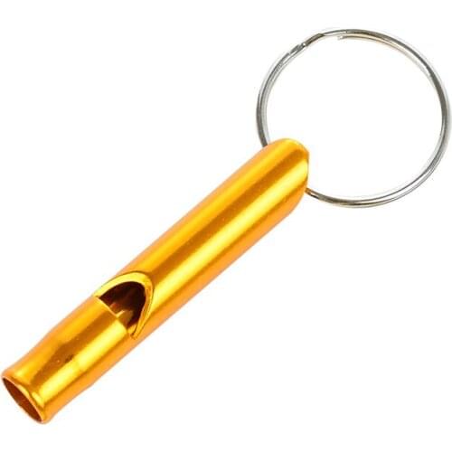 Aluminum Alloy Whistle Outdoor Wilderness Survival Whistle Rescue Whistle Children with Key Ring Metal Referee Training Whistle