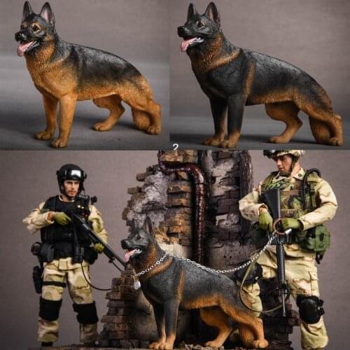 1/12 Scale JXK014 German Shepherd Dog Simulation Animal Model Toy Adult Children Gift Home Decoration Decoration