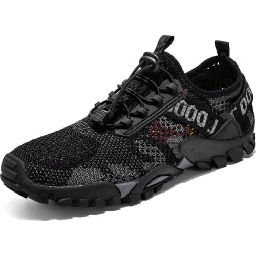 VEAMORS Men Sneakers Trekking Hiking Shoes Non-slip Breathable Mesh Climbing Shoes Male Upstream Water Sports Outdoor Sneakers