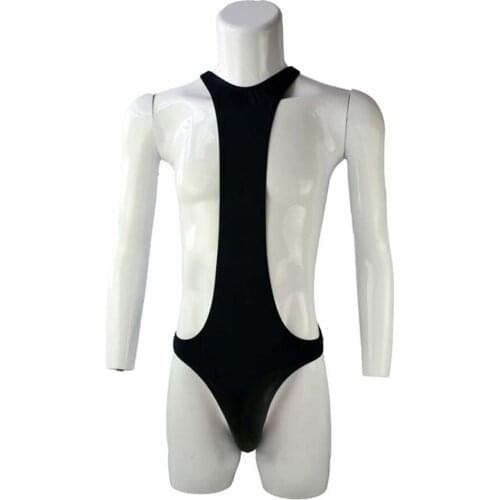 Mens Sexy Underwear One-piece tights swimsuit with neck bodysuit ZJH947L