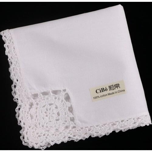 N041 : 120 pieces White Cotton hand crochet lace Small size table napkin Dinner Napkins