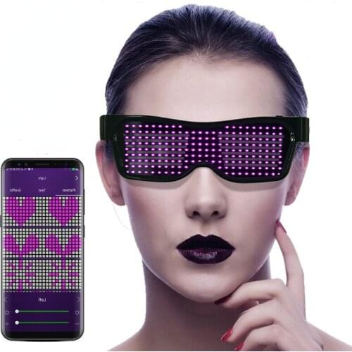 NEW LED Party Glasses Magic Bluetooth APP Control Luminous Glasses EMD DJ Electric Syllables Glow Party Supplies DropShipping