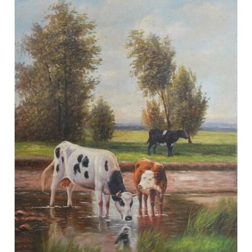 Wholesale oil painting # GOOD ART-HOME office club animal cattle cow PAINTING TOP Decorative art PRINT PAINTING on canvs