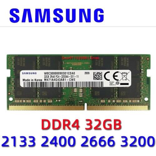 Samsung Laptop ddr4 ram 32GB 4GB 8GB 16GB PC4 2133MHz 2400MHz 2666Mhz 3200MHz 2400T 2133P 2666v 3200AA SO-DIMM notebook Memory