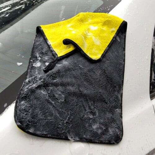3pcs Yelow-Black Extra Soft Car Wash Microfiber Towel Car Cleaning Drying Cloth Car Care Cloth Detailing Car WashTowel No Scrat