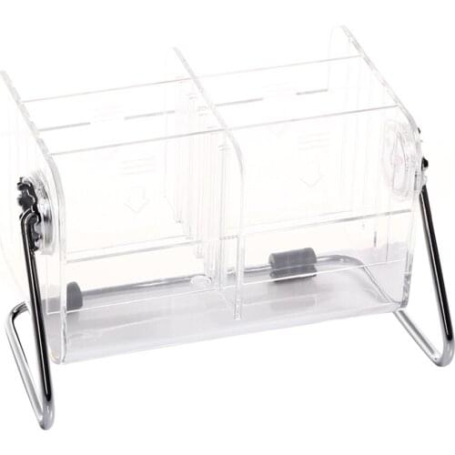 Household Remote Control Storage Box 6 Grids Transparent Acrylic 360 Degree Rotatable Small Items Organizer Storage Case