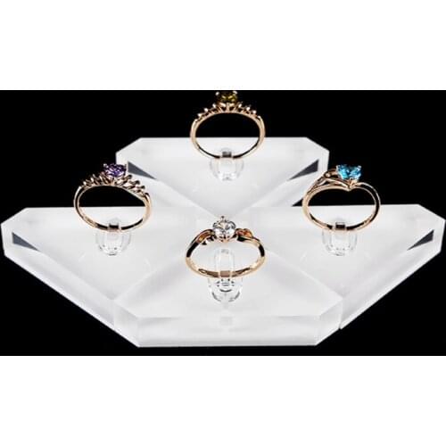 Clear Acrylic Jewelry Holder Photography Props Ring Clips Display Stand Rings Organizer Show Rack