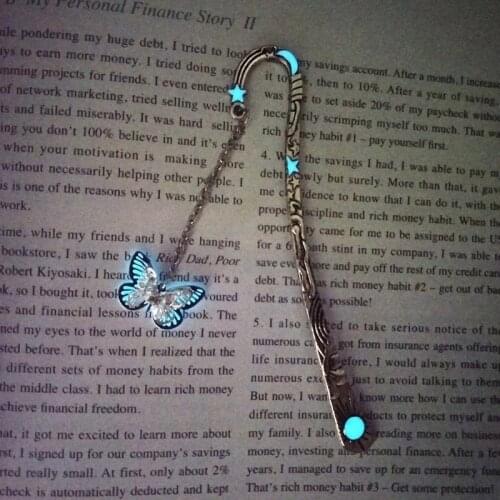 Retro Luminous Metal Bookmarks Butterfly Dragonfly Bookmark for Kids Gift Stationery Student Gift