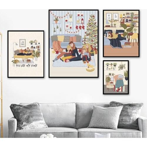 Family Mother Daughter Son Prince Plant Wall Art Canvas Painting Nordic Posters And Prints Wall Pictures For Living Room Decor