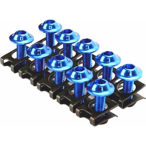 Blue 6mm Fairing Body Work Bolt Kit Screw Spire Speed Fastener Clip Nut CBR GSXR